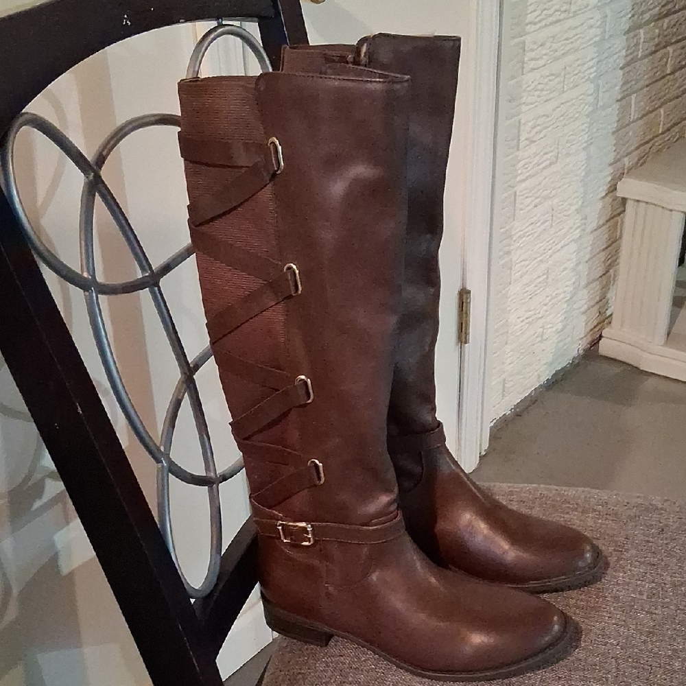 Veronika Maine Dark Brown Over the Knee Boots